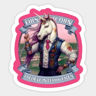 unicorn X sailor | I BELIEVE IN FERRY TALES Sticker